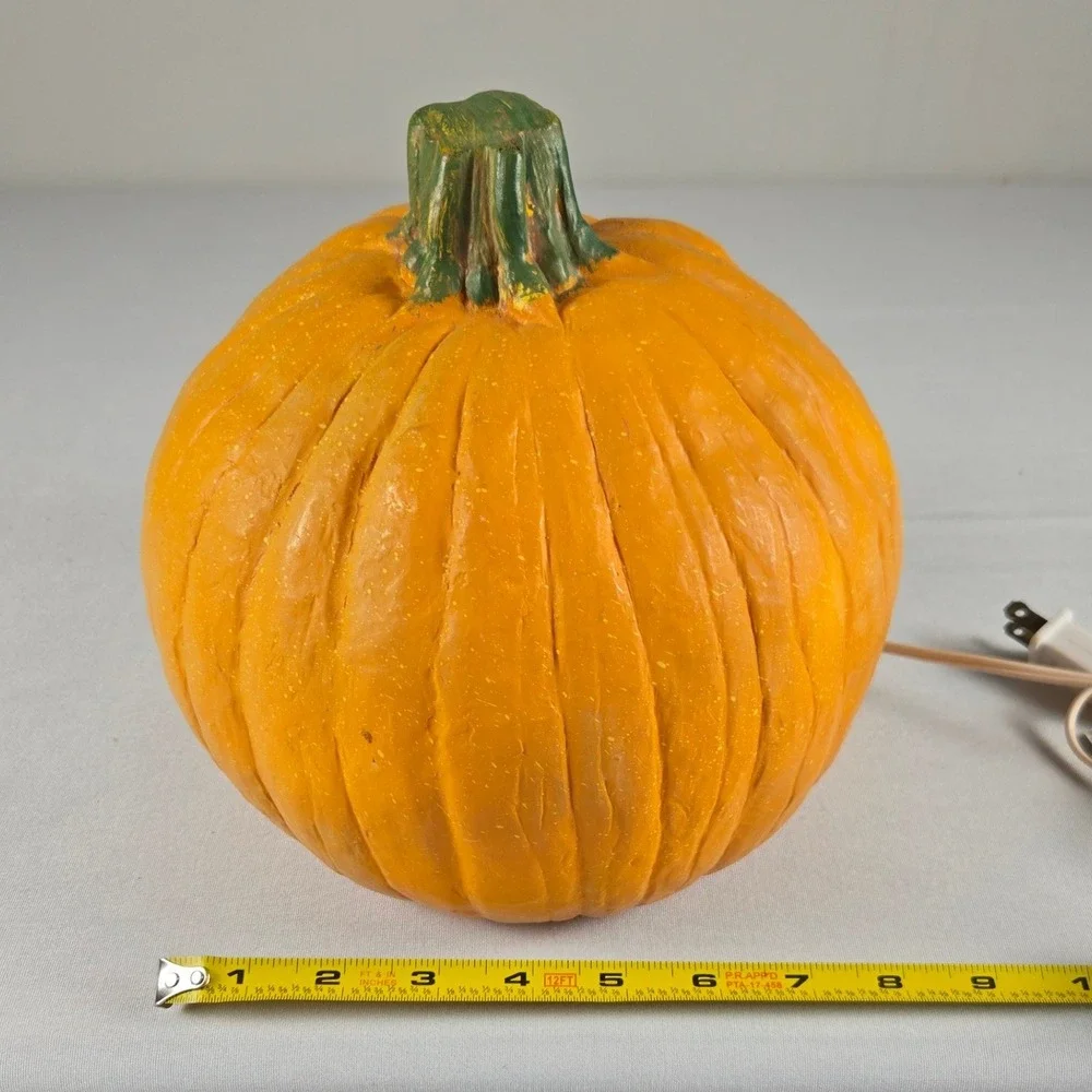 Vintage Halloween Jack O Lantern Pumpkin Light Blow Mold Table Decor Working